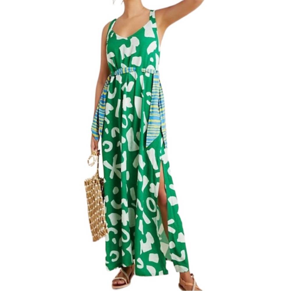 Anthropologie Alja Horvat maxi dress dress size small green print